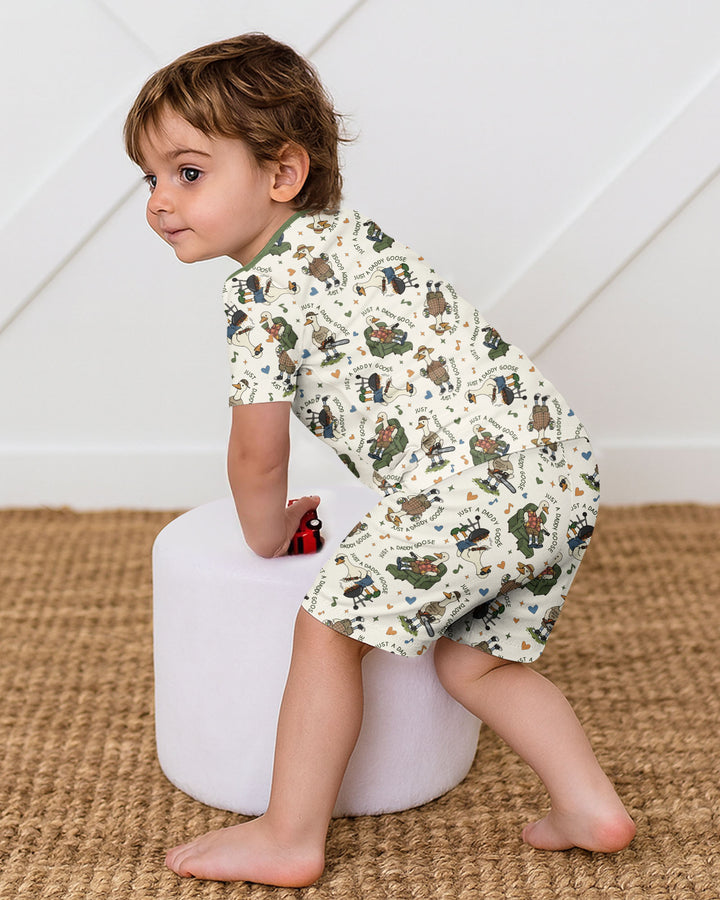 Conjunto de Pijama de Dos Piezas de Bambú con Mangas Cortas y Pantalones Cortos