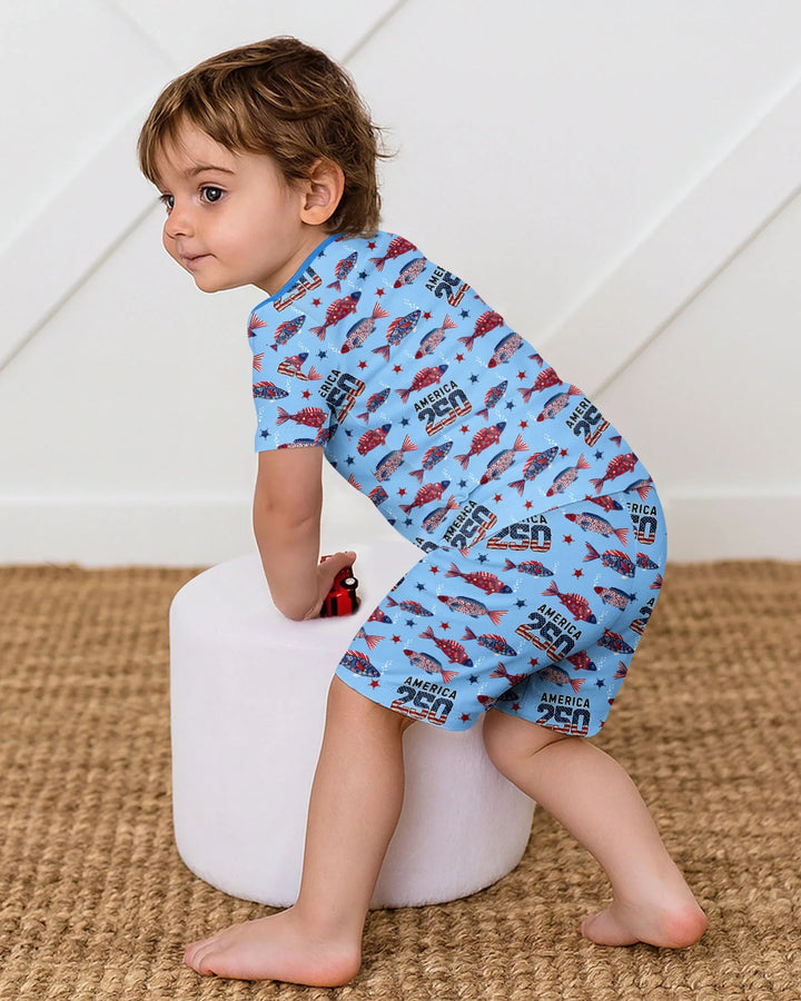 Conjunto de Pijama de Dos Piezas de Bambú con Mangas Cortas y Pantalones Cortos