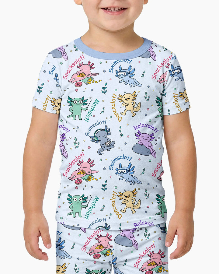 A Lotta Axolotls Bamboo Two Piece Short Sleeve Pajama Set