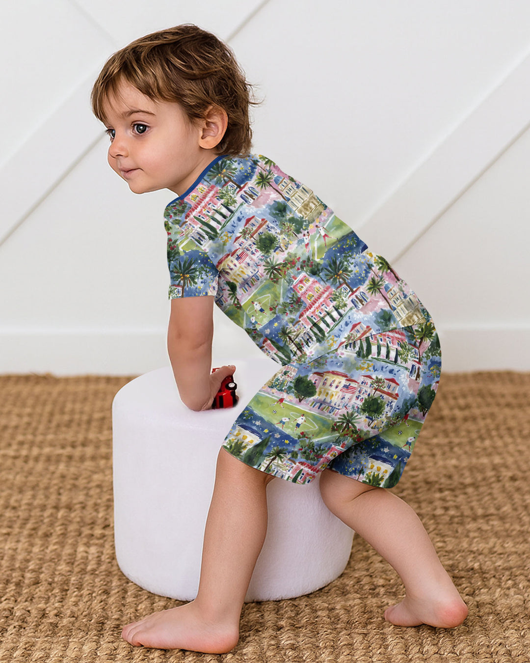 Schlafanzug-Set zweiteilig, kurze Ärmel, kurze Hose, Bambus