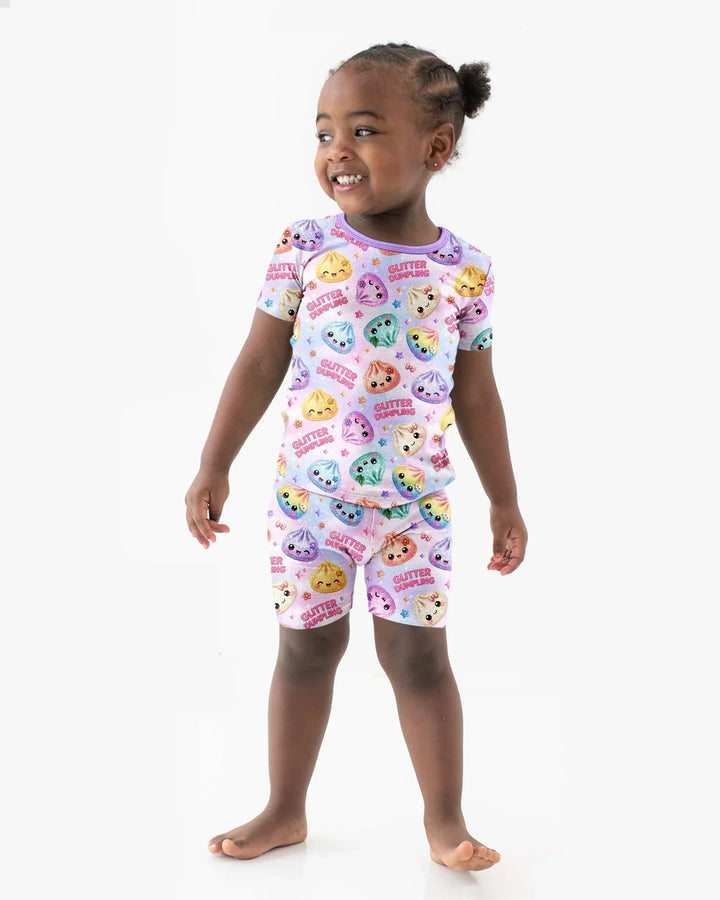 Glitter Dumpling Bamboo Two Piece Short Sleeve Shorts Pajama Set