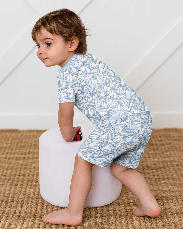 Ghostly Threads Bamboo Two Piece Short Sleeve Shorts Pajama Set