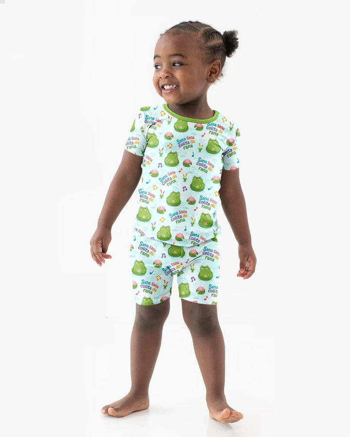 Conjunto de Pijama de Dos Piezas de Bambú con Mangas Cortas y Pantalones Cortos