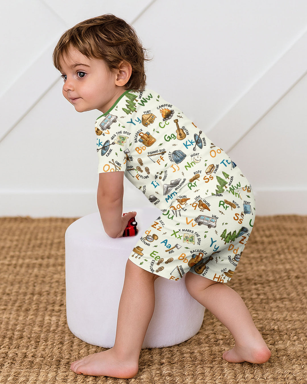 Conjunto de Pijama de Dos Piezas de Bambú con Mangas Cortas y Pantalones Cortos