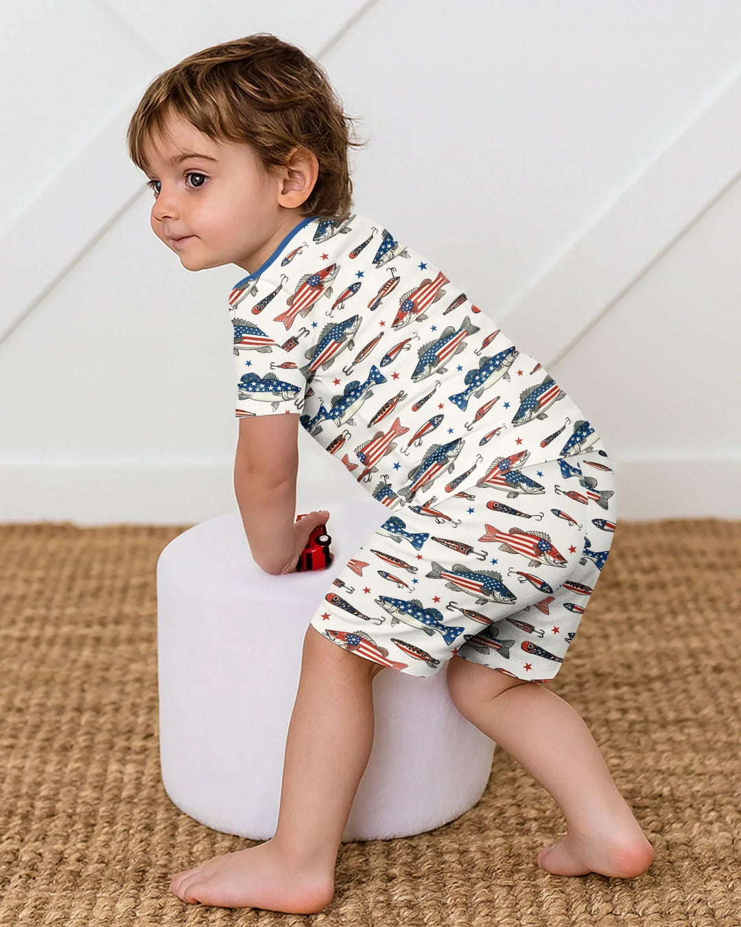Conjunto de Pijama de Dos Piezas de Bambú con Mangas Cortas y Pantalones Cortos