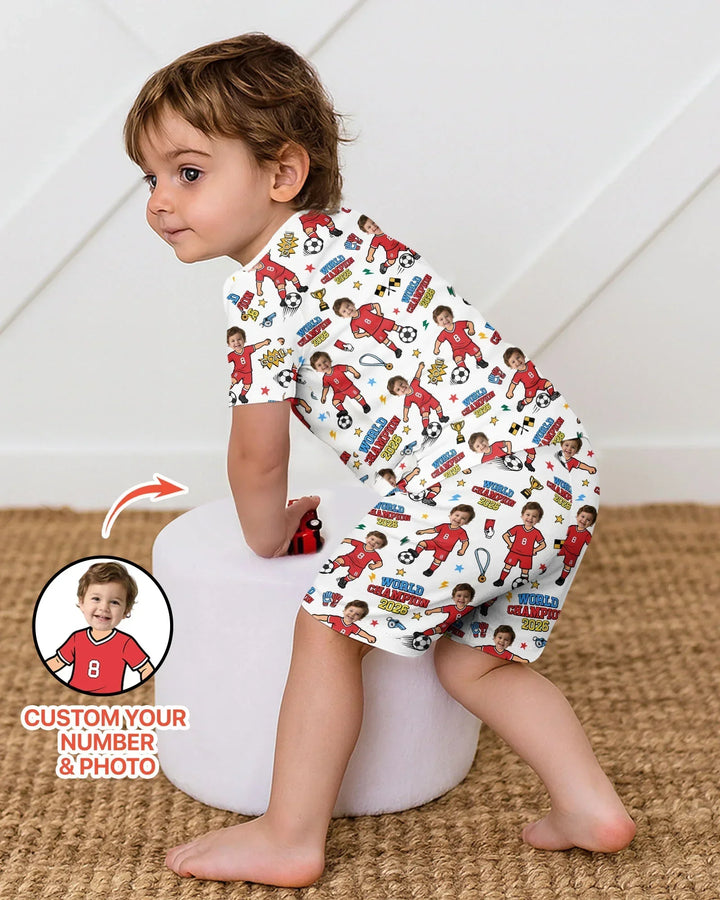 Pijama de bambú de dos piezas de manga corta con pantalón corto, plantilla personalizada