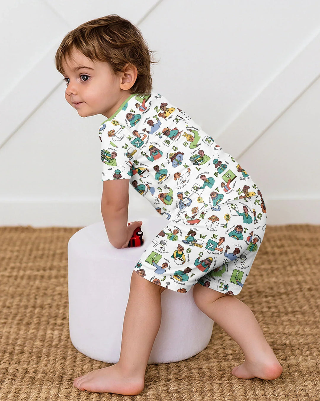 Conjunto de Pijama de Dos Piezas de Bambú con Mangas Cortas y Pantalones Cortos