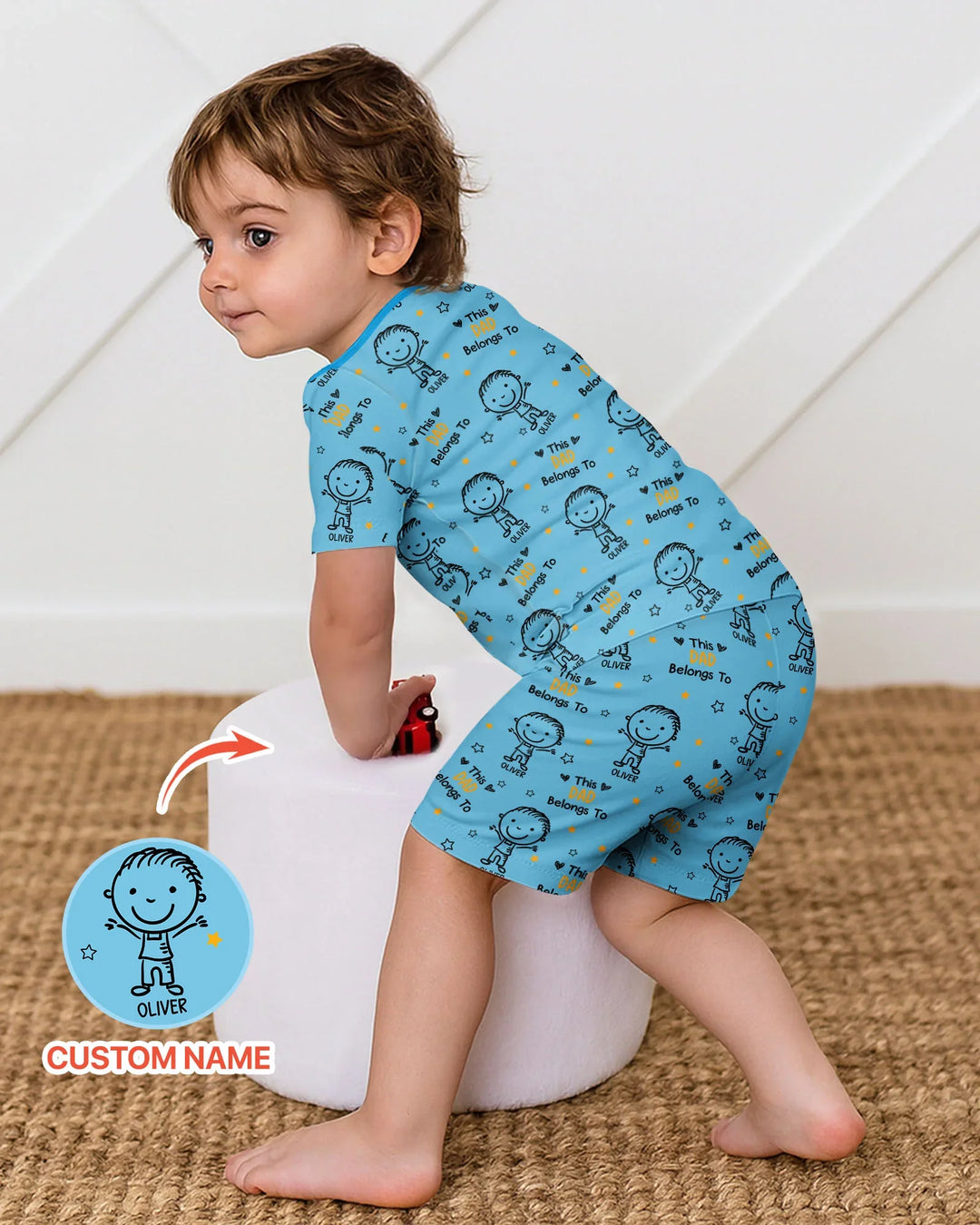 Zweiteiliges Pyjama-Set mit kurzen Ärmeln und Shorts im Sommer-Design