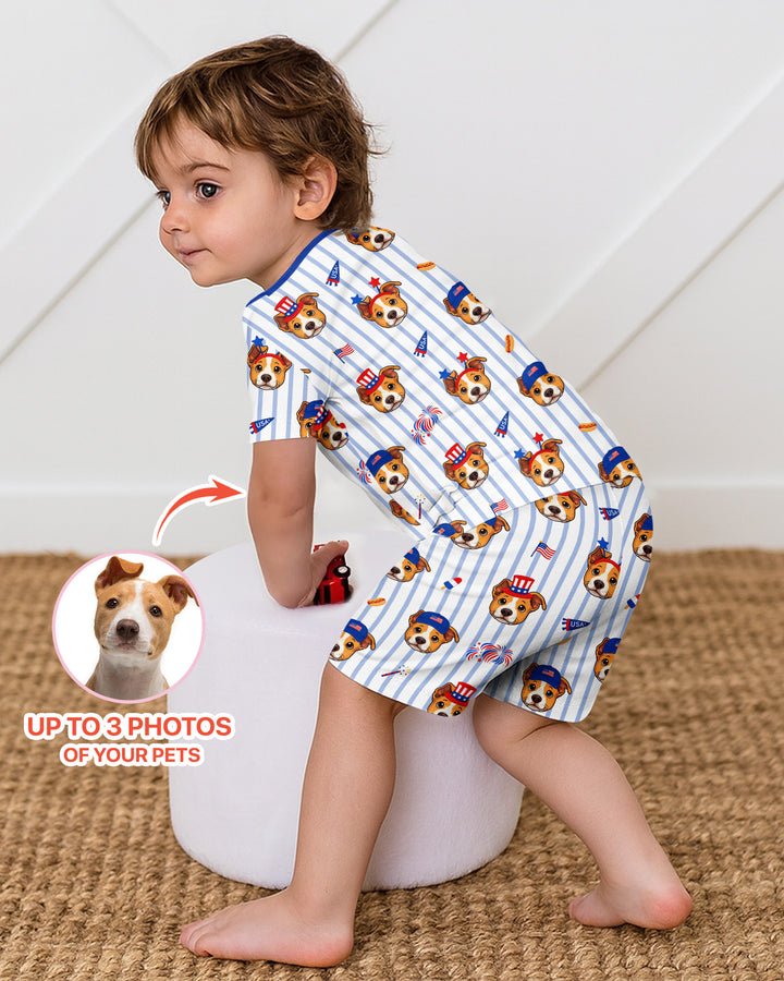 Conjunto de Pijama de Dos Piezas de Bambú con Mangas Cortas y Pantalones Cortos