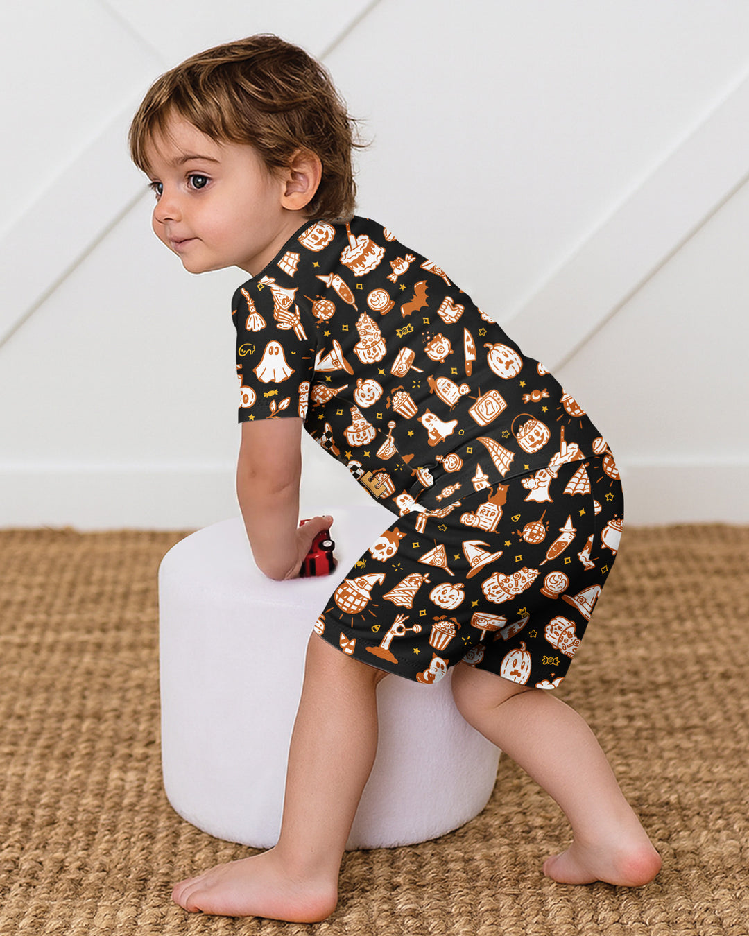 Spooky Season Bamboo Two Piece Short Sleeve Shorts Pajama Set