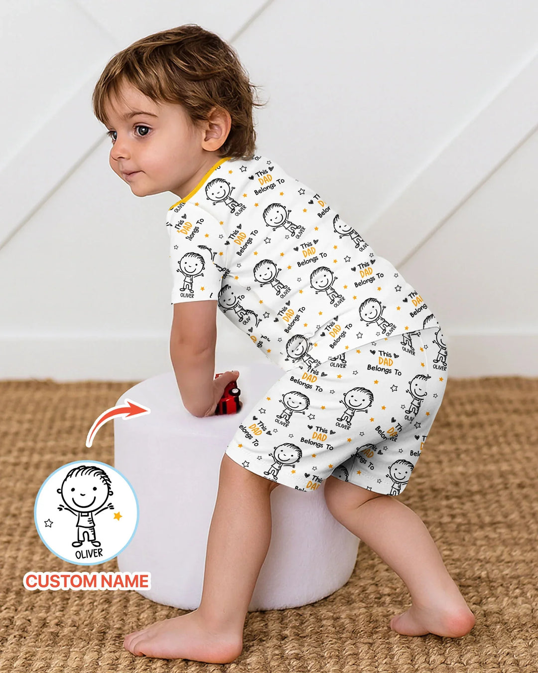 Zweiteiliges Pyjama-Set mit kurzen Ärmeln und Shorts im Sommer-Design