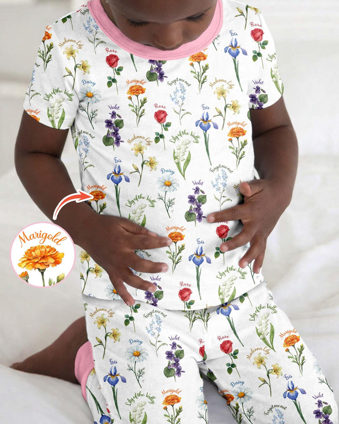 Marian Garden Bamboo Two Piece Short Sleeve Pajama Set