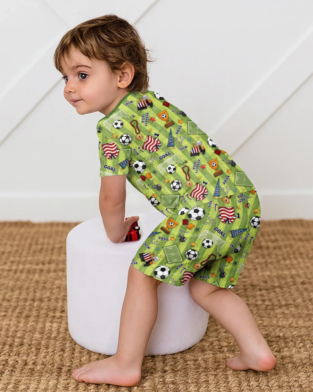 Conjunto de Pijama de Dos Piezas de Bambú con Mangas Cortas y Pantalones Cortos