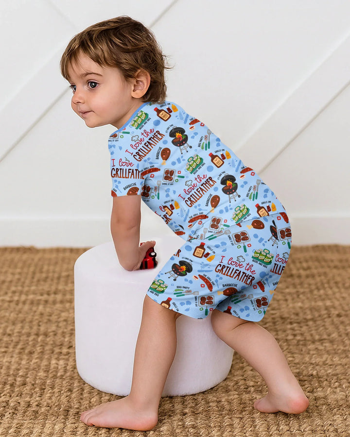 Template Zweiteiliges Pyjama-Set mit kurzen Ärmeln und Shorts