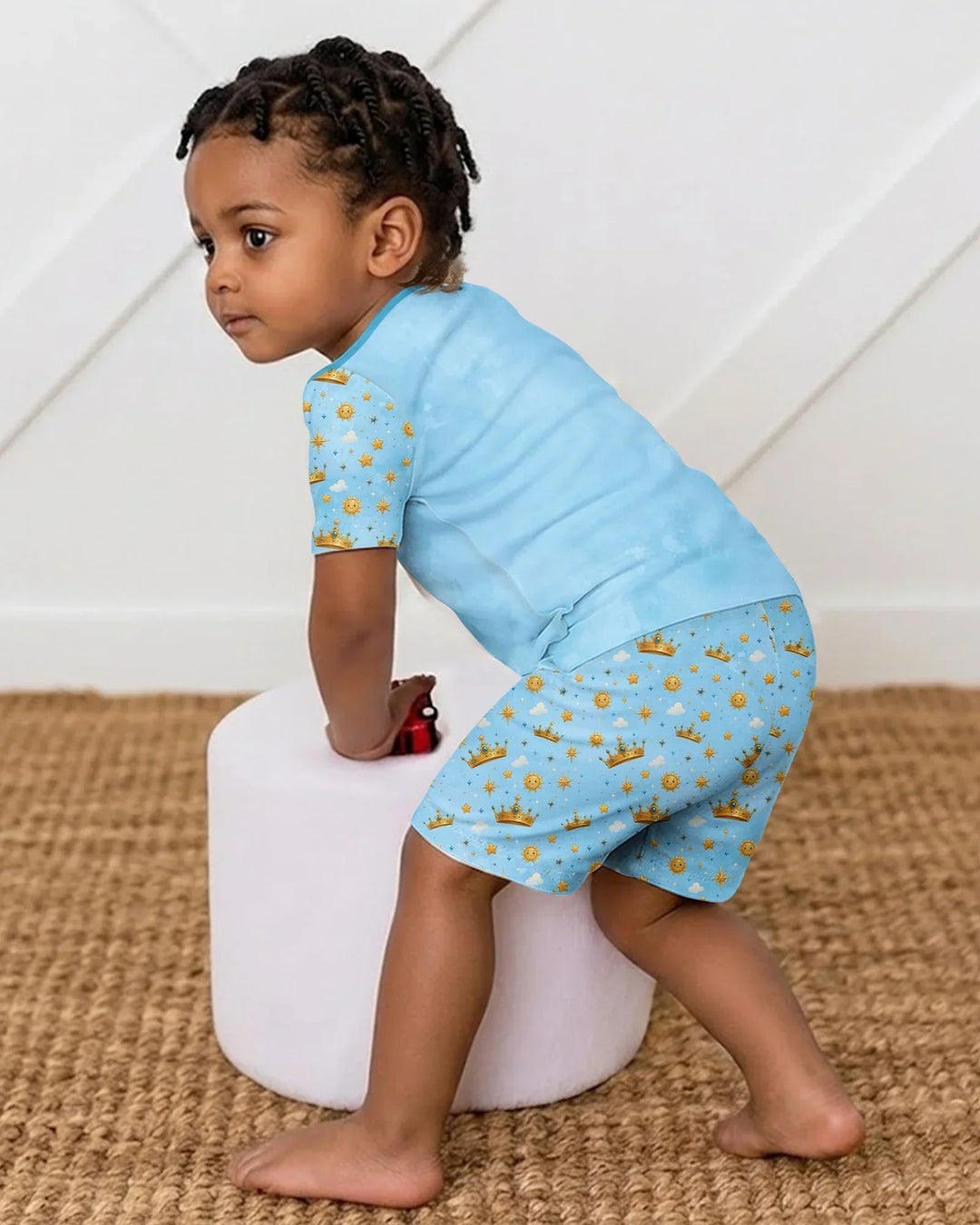 God Says I Am Afro  Boy  Bamboo Two Piece Short Sleeve Shorts Pajama Set