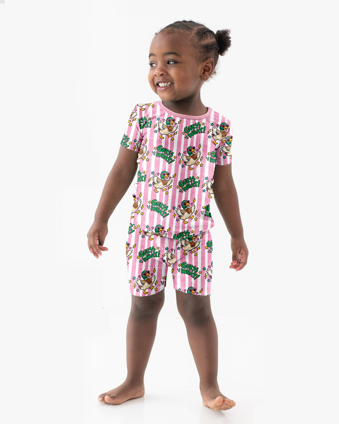 Guess What Mallard Butt Bamboo Two Piece Short Sleeve Shorts Pajama Set