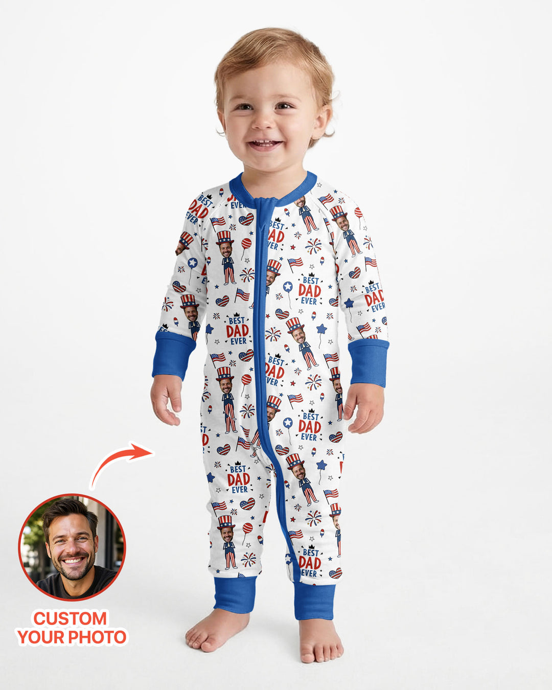 Custom Photo Best Patriotic Family Ever Bamboo Convertible Zippy