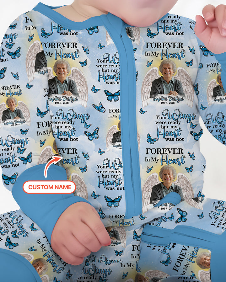 Custom Photo Forever In My Heart Family Matching Bamboo Convertible Zippy