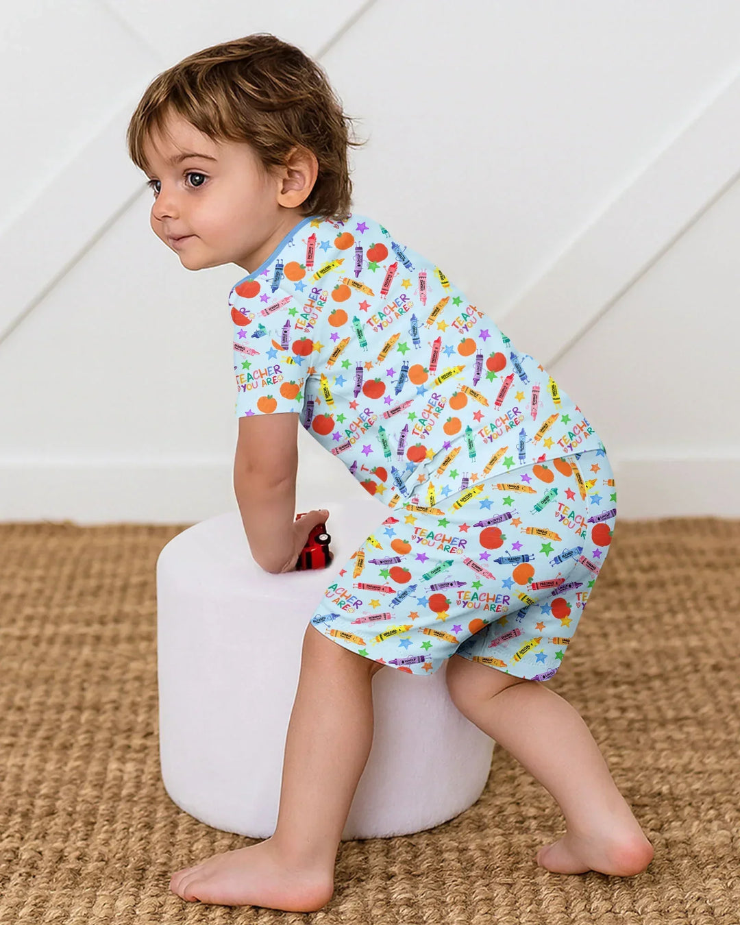 Teacher You Are Special Bamboo Two Piece Short Sleeve Shorts Pajama Set