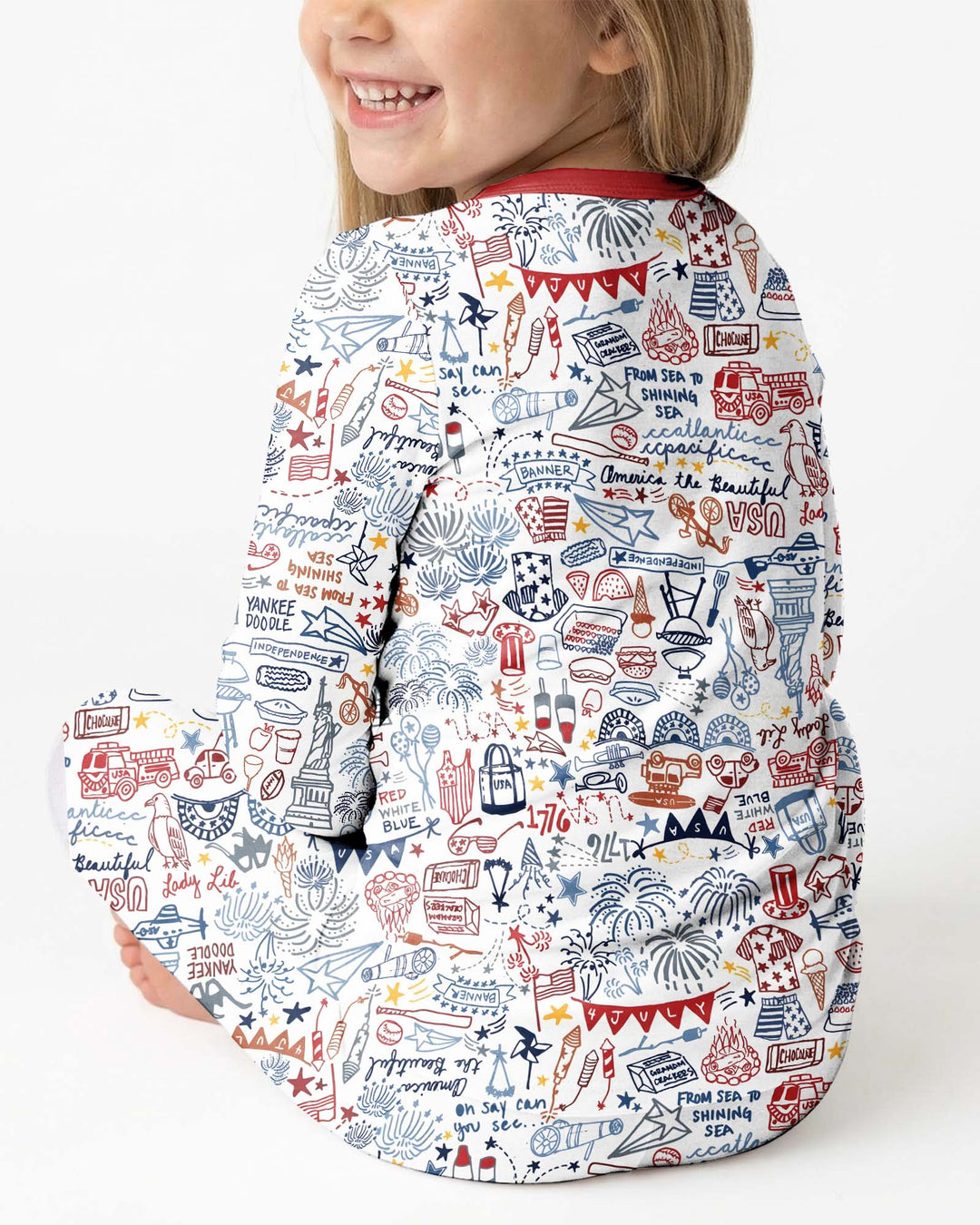 Liberty Doodle 250th Family Matching Bamboo Two Piece Long Sleeve Pajama Set