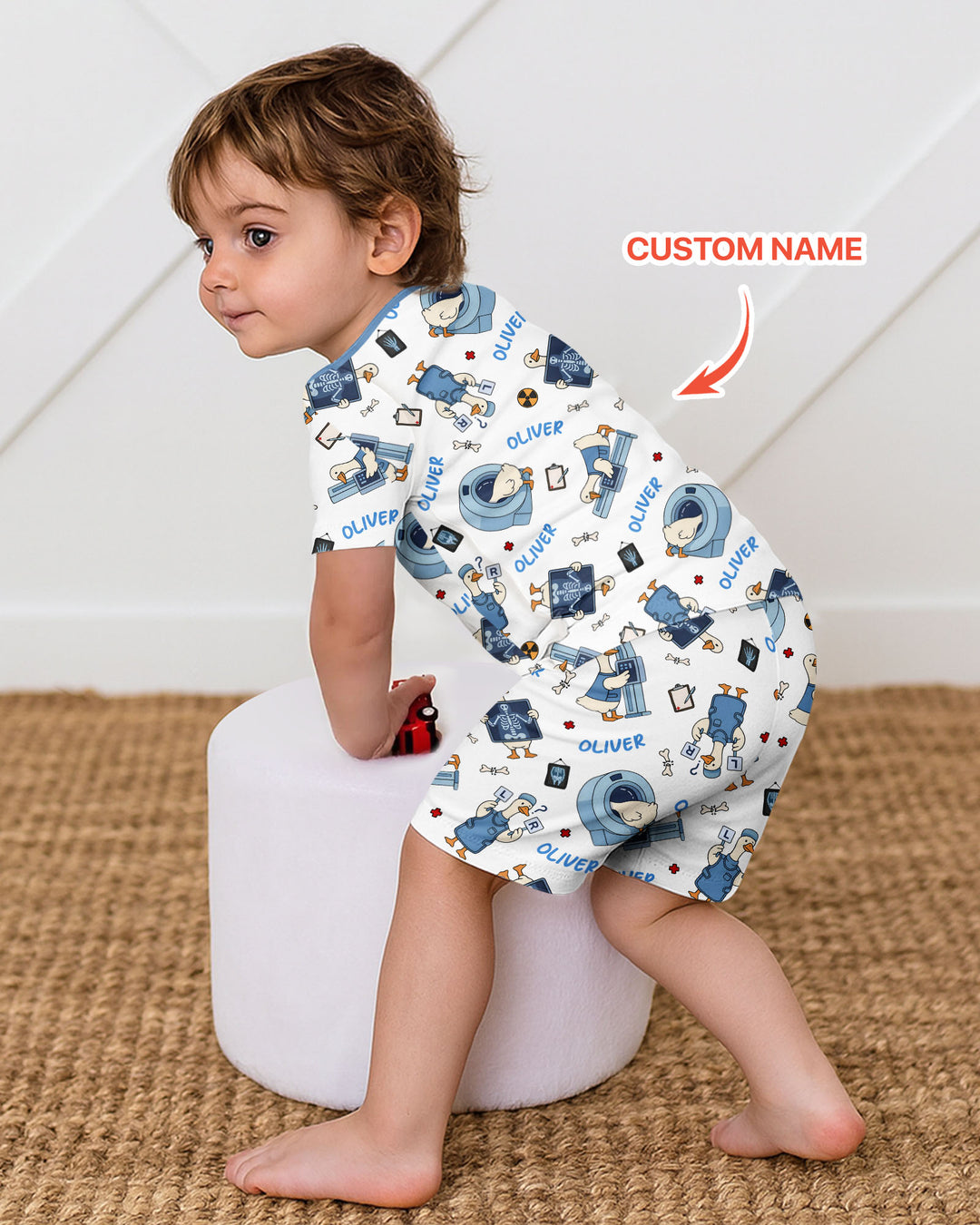 Schlafanzug-Set zweiteilig, kurze Ärmel, kurze Hose, Bambus