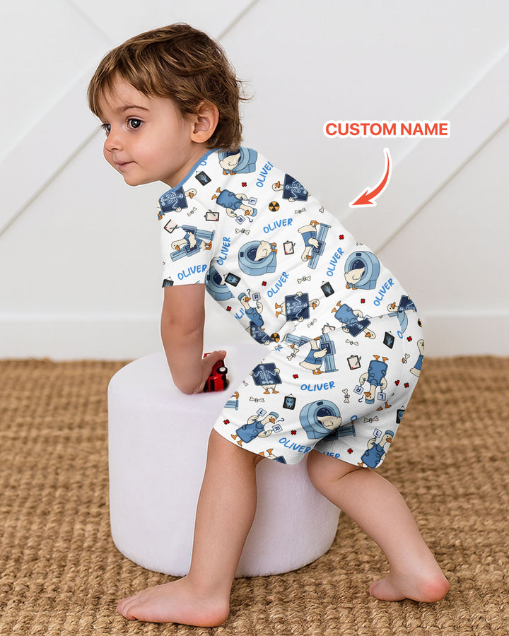 Schlafanzug-Set zweiteilig, kurze Ärmel, kurze Hose, Bambus