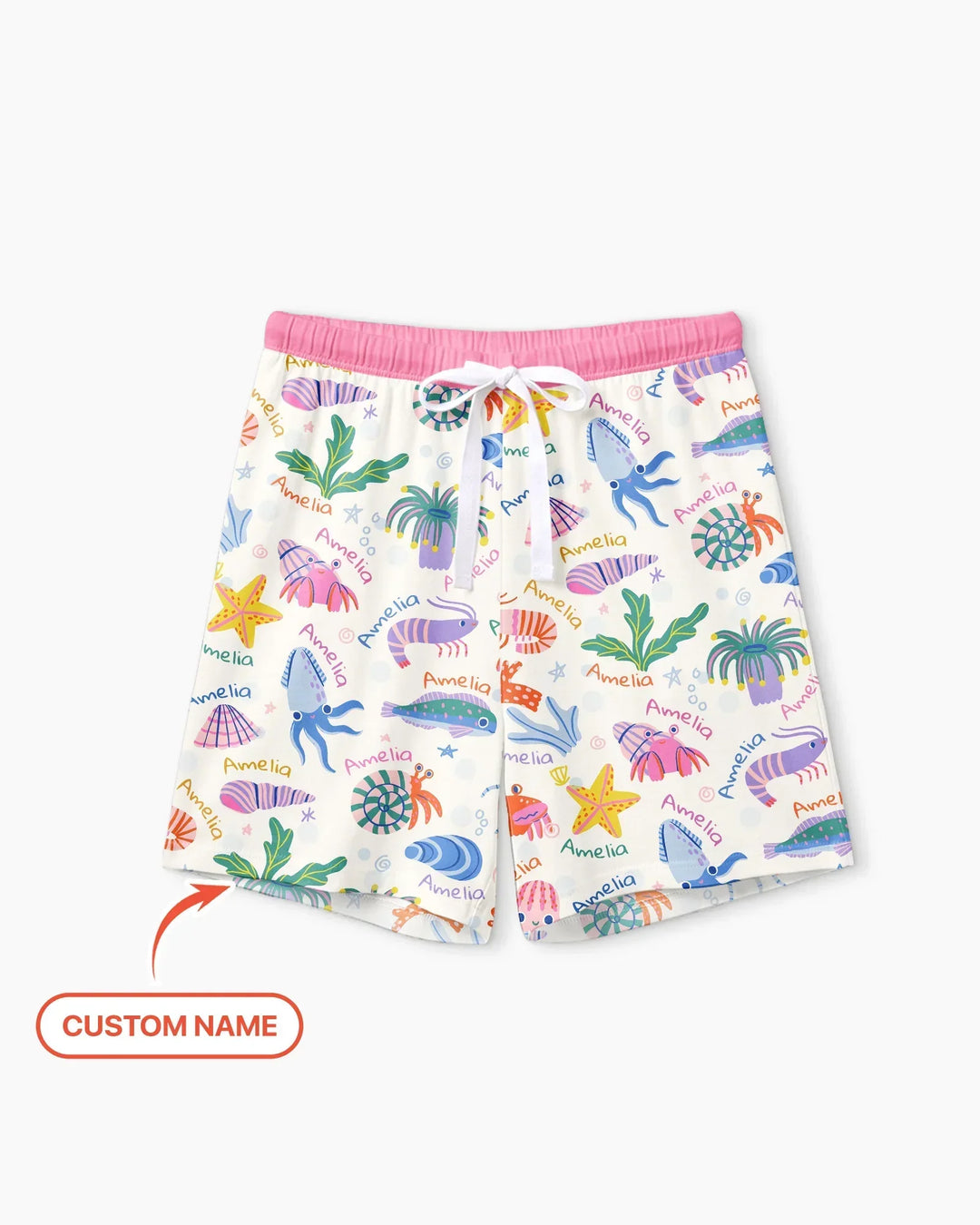 Tide Pool Pals Custom Name Bamboo Women Short Sleeve Short Pajama Set