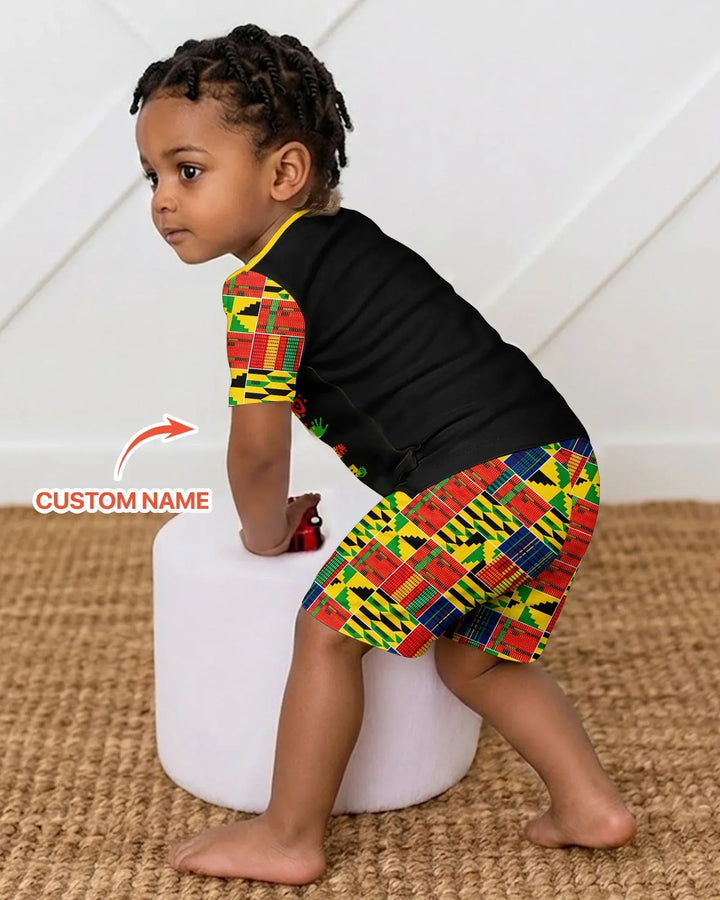 Pijama de bambú de dos piezas de manga corta con pantalón corto, plantilla personalizada