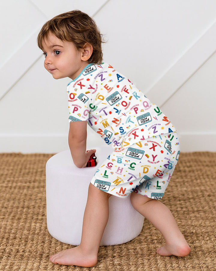 Schlafanzug-Set zweiteilig, kurze Ärmel, kurze Hose, Bambus
