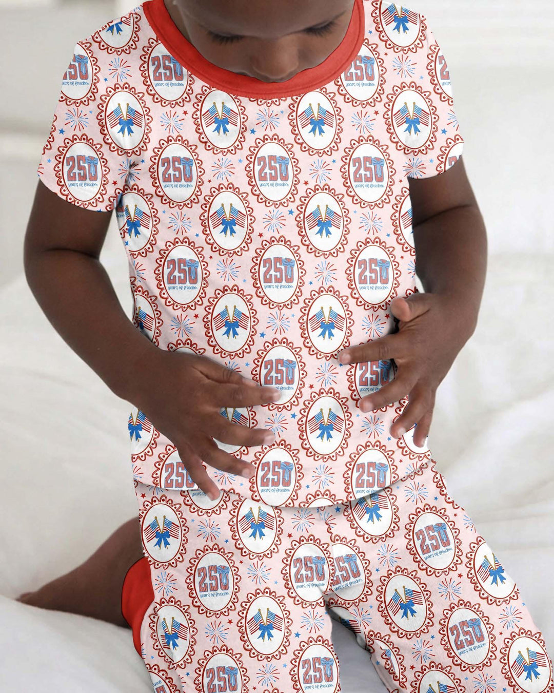 Zweiteiliges, kurzärmliges Pyjama-Set mit Marienkäfern