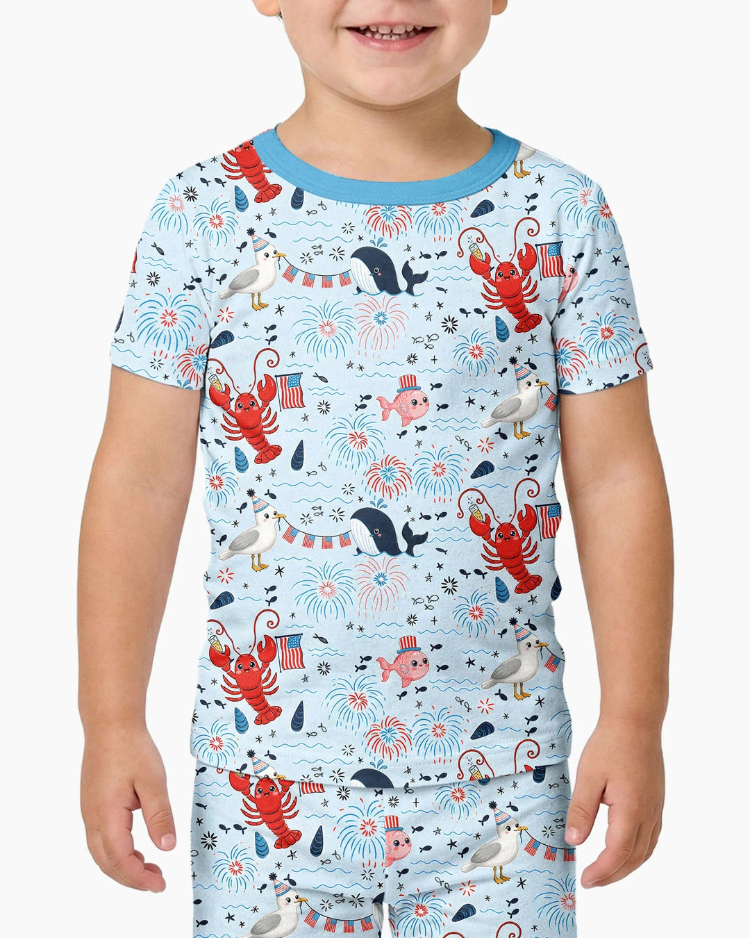 Zweiteiliges, kurzärmliges Pyjama-Set mit Marienkäfern