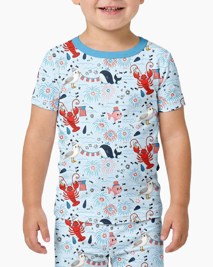 Zweiteiliges, kurzärmliges Pyjama-Set mit Marienkäfern