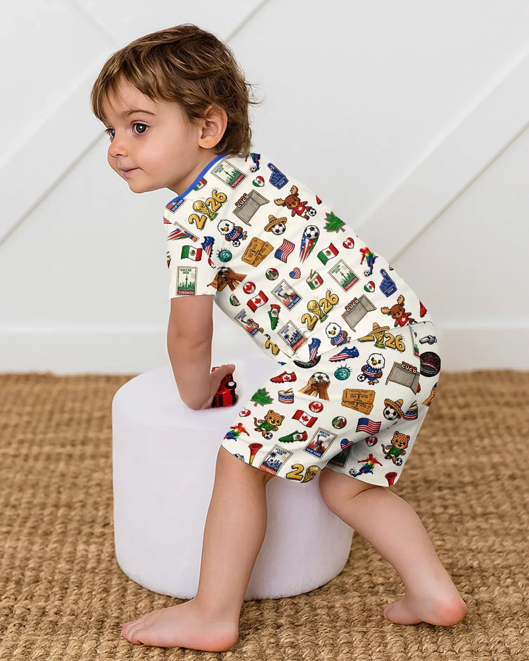 Schlafanzug-Set zweiteilig, kurze Ärmel, kurze Hose, Bambus