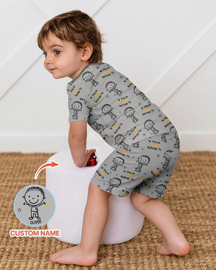 Zweiteiliges Pyjama-Set mit kurzen Ärmeln und Shorts im Sommer-Design