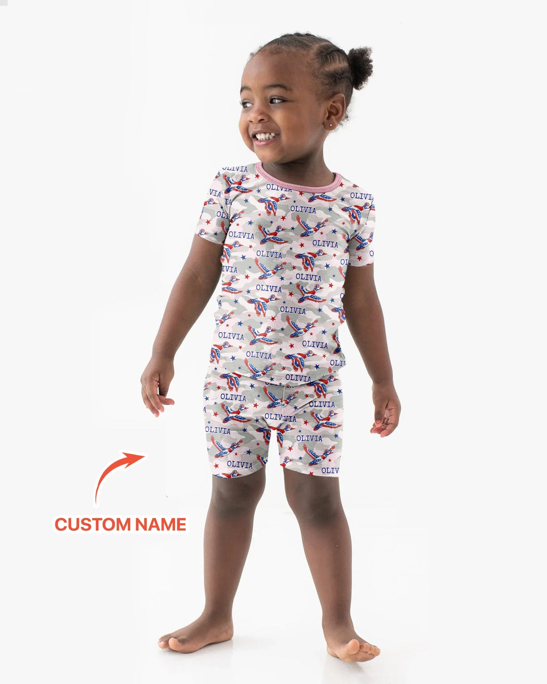 Zweiteiliges Pyjama-Set mit kurzen Ärmeln und Shorts im Sommer-Design