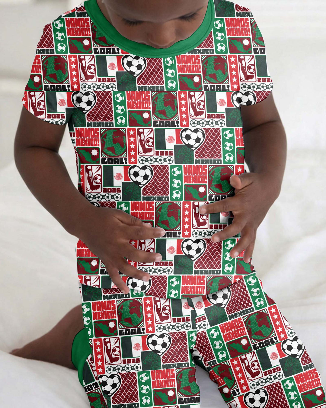 Conjunto de pijama de dos piezas de manga corta de bambú