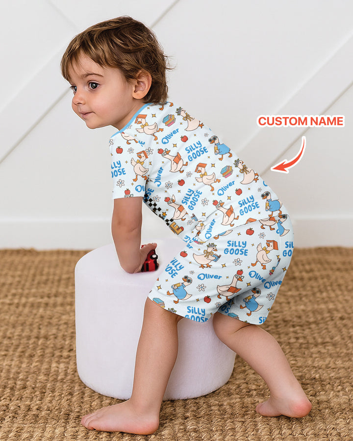 Conjunto de Pijama de Dos Piezas de Bambú con Mangas Cortas y Pantalones Cortos