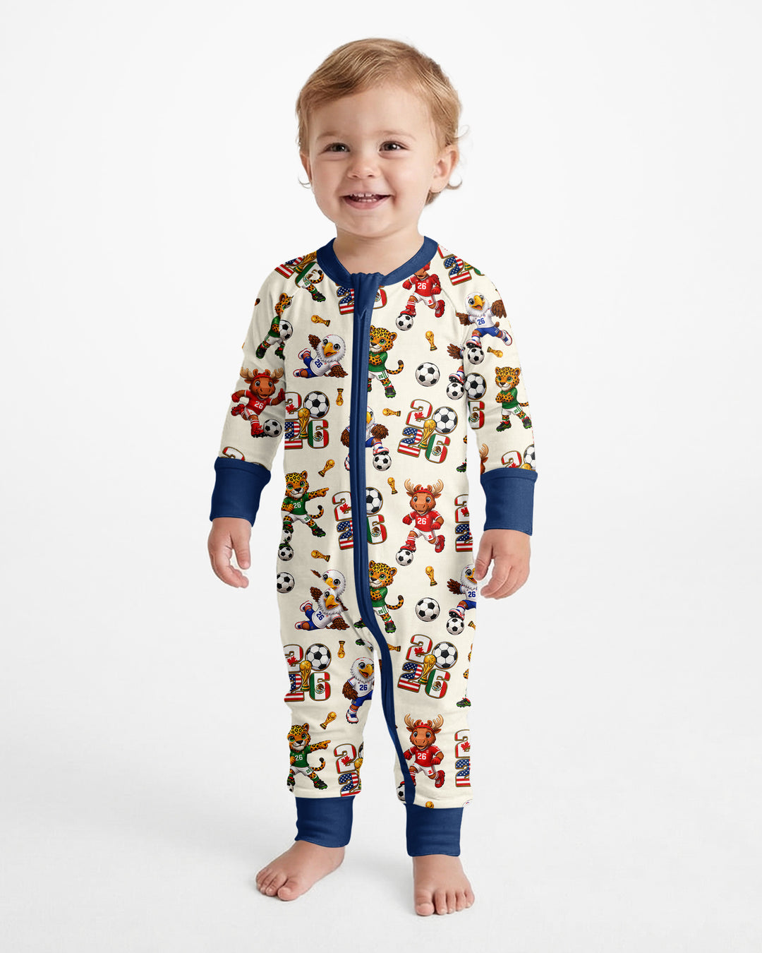 Cute Soccer Mascots USA CAN MEX Bamboo Convertible Zippy