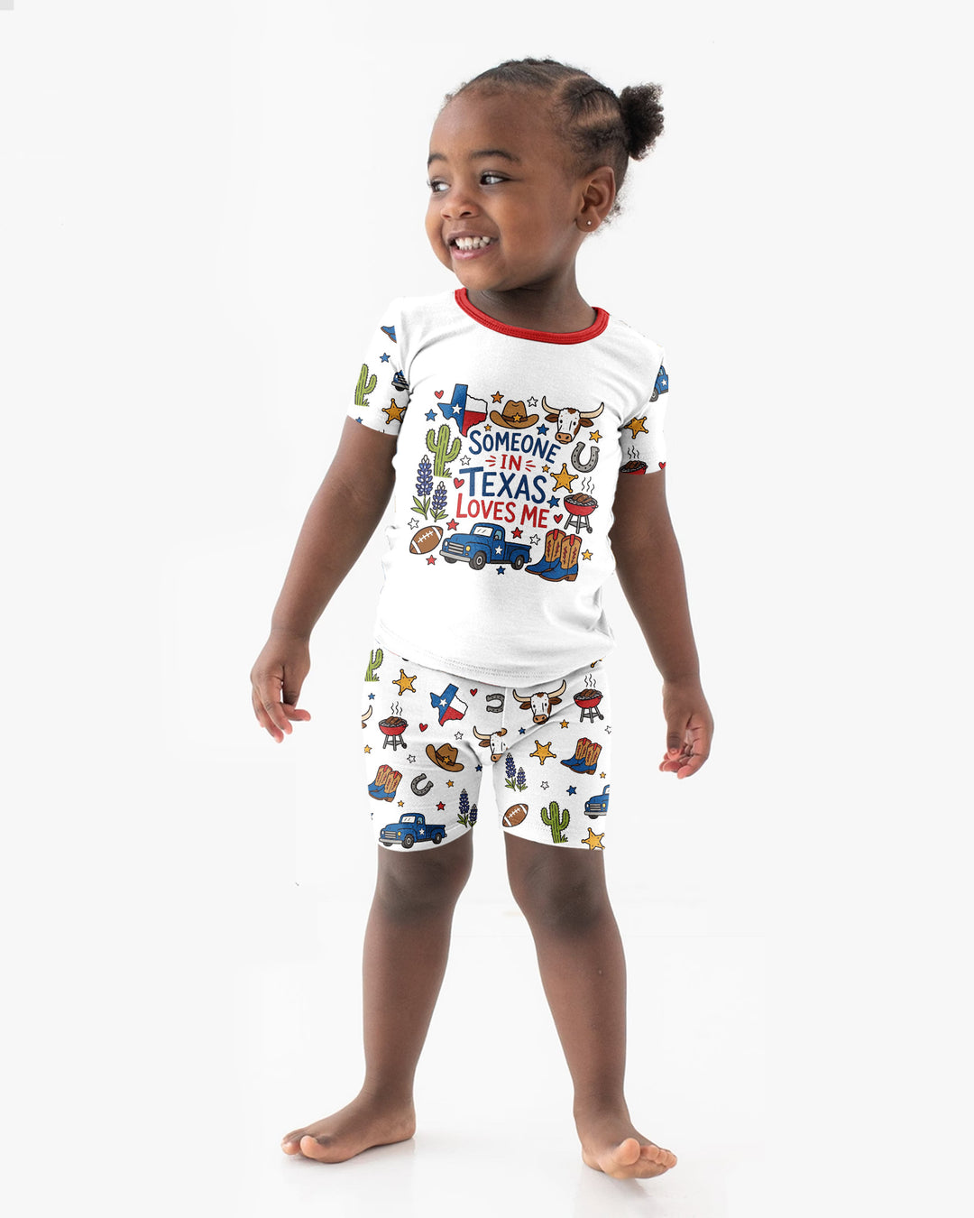 Someone in Texas Loves Me Bamboo Two Piece Short Sleeve Shorts Pajama Set