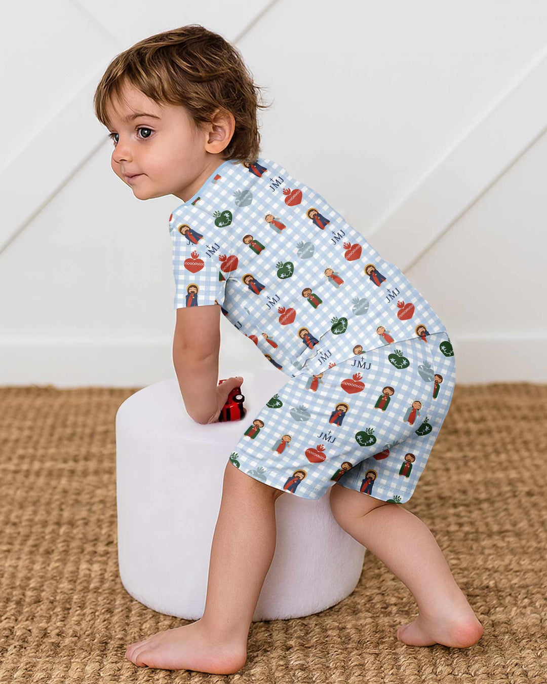 Conjunto de Pijama de Dos Piezas de Bambú con Mangas Cortas y Pantalones Cortos