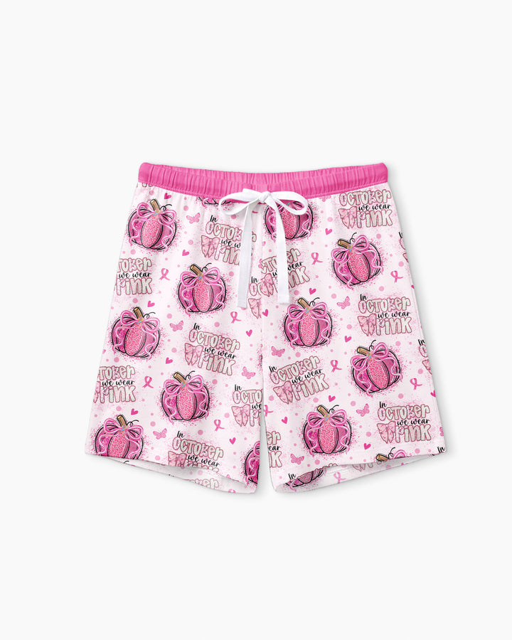 We Wear Pink Pumpkin Mommy & Me Matching Bamboo Women Short Sleeve Short Pajama Set