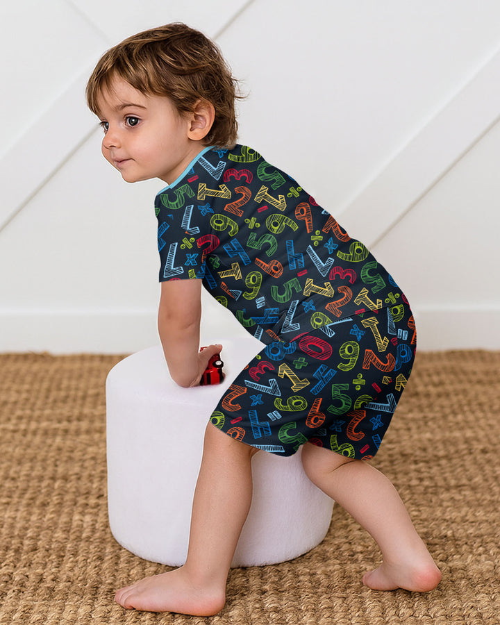 Math Doodles Bamboo Two Piece Short Sleeve Shorts Pajama Set