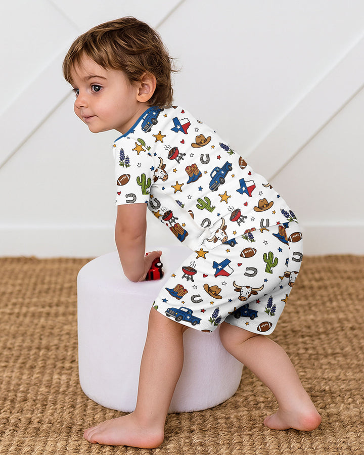 Someone in Texas Loves Me Bamboo Two Piece Short Sleeve Shorts Pajama Set