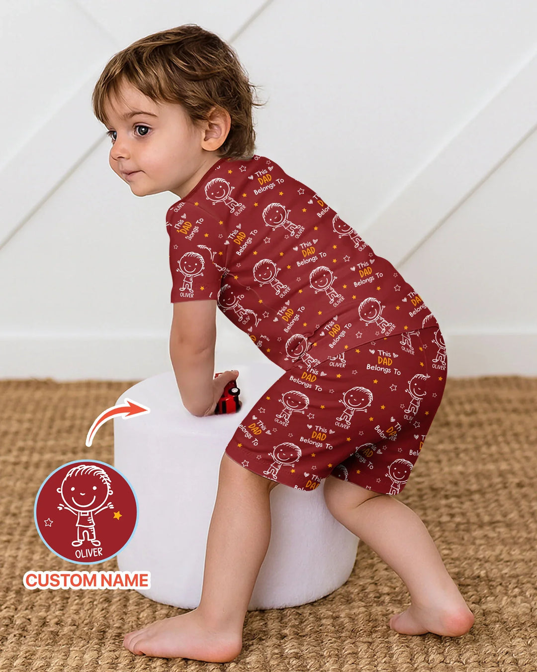 Zweiteiliges Pyjama-Set mit kurzen Ärmeln und Shorts im Sommer-Design