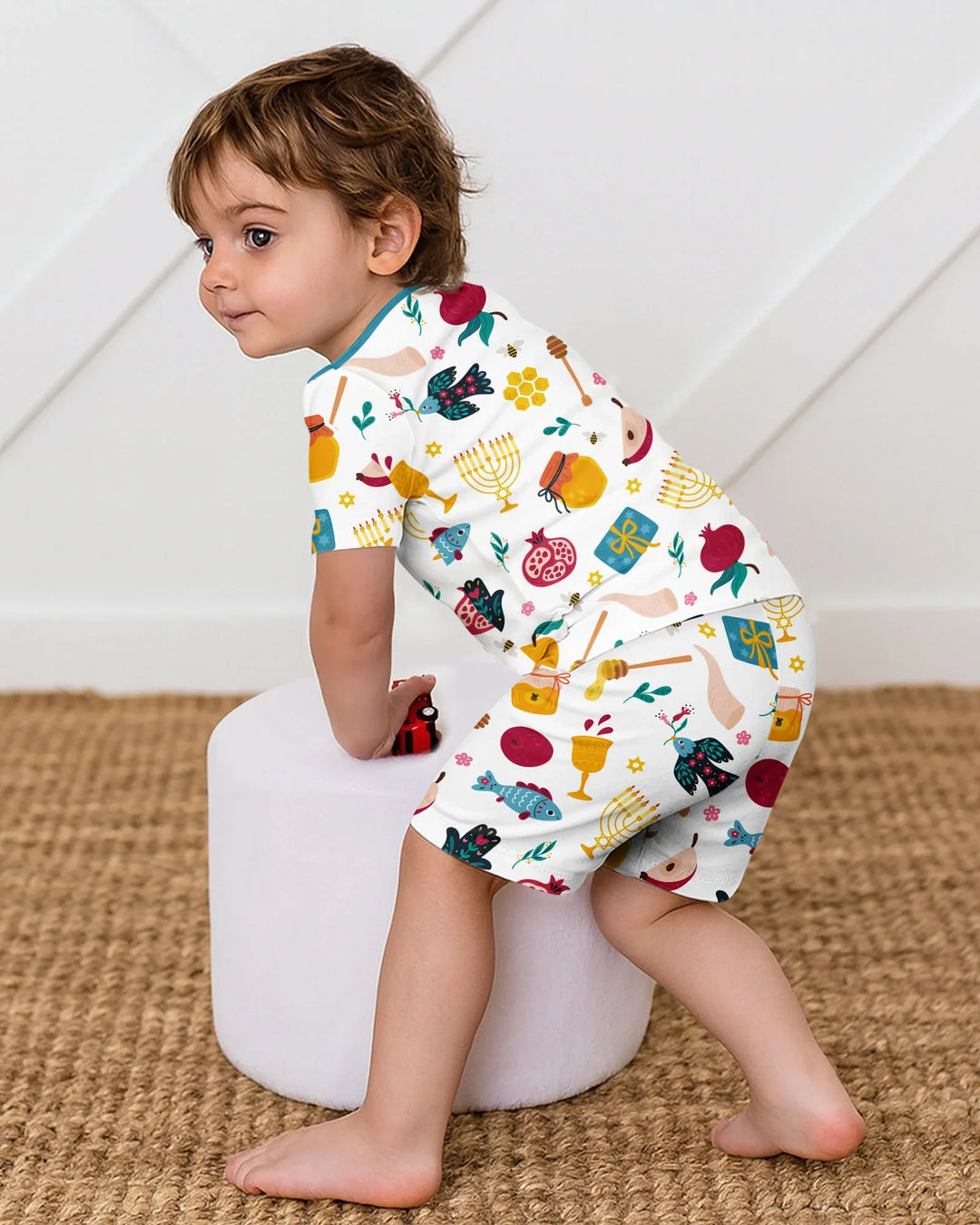 Pijama de dos piezas de bambú de manga corta y pantalón corto "El mejor papá del mundo"