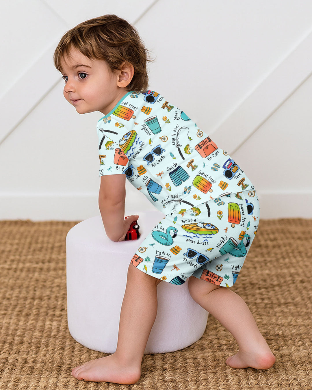 Lake Days Bamboo Two Piece Short Sleeve Shorts Pajama Set