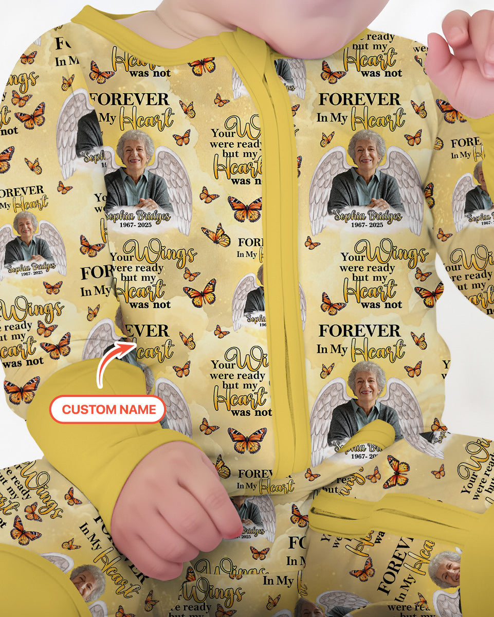 Custom Photo Forever In My Heart Family Matching Bamboo Convertible Zippy