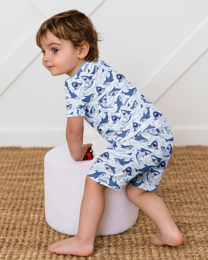 Schlafanzug-Set zweiteilig, kurze Ärmel, kurze Hose, Bambus