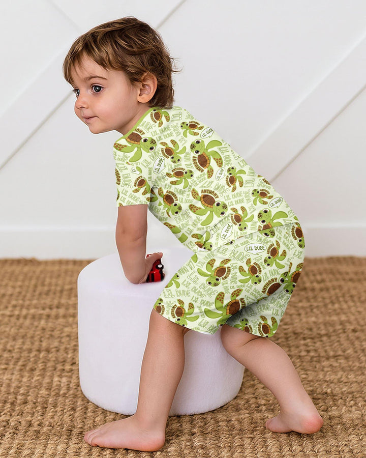 Zweiteiliges Pyjama-Set mit kurzen Ärmeln und Shorts im Sommer-Design