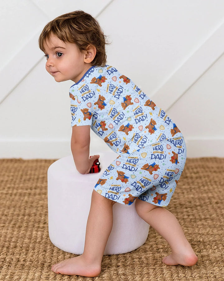Conjunto de Pijama de Dos Piezas de Bambú con Mangas Cortas y Pantalones Cortos